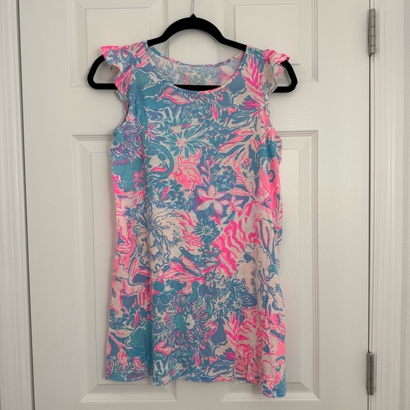Lilly Pulitzer Other - Lilly Pulitzer Ella Dress Blue Peri Viva La Lilly Vacation Tropical Girls XL